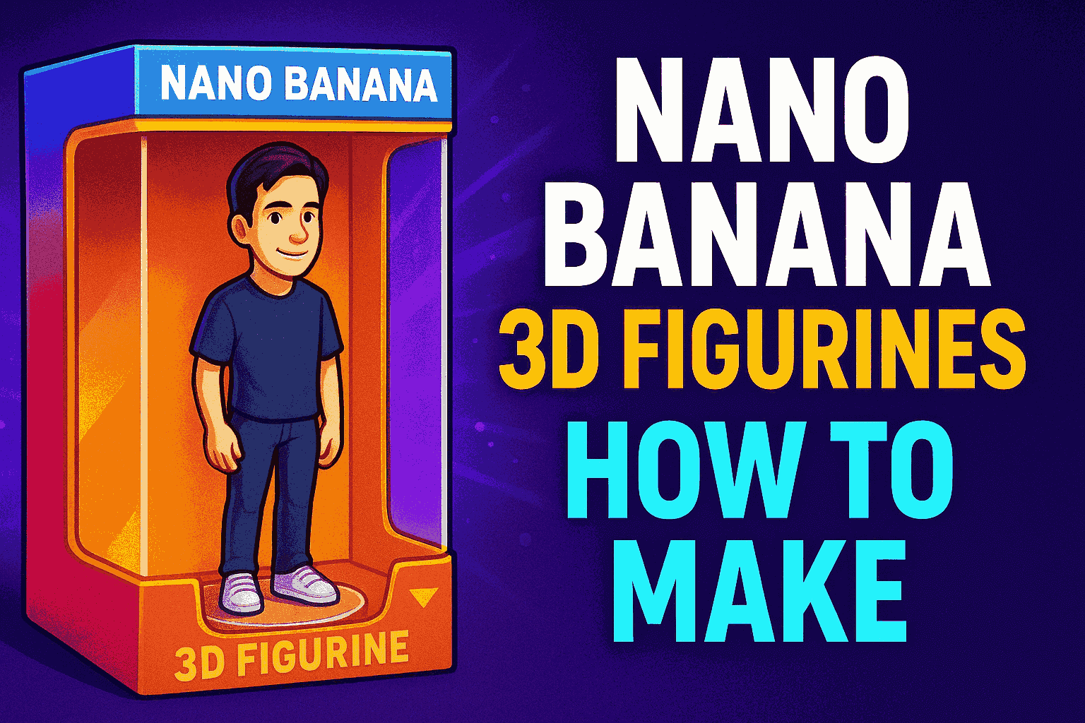Nano Banana 3D figurines guide thumbnail showing a toy-style collectible box with text How to Make.