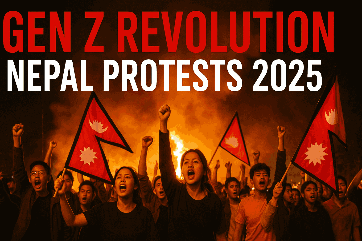 Gen Z youth protests in Kathmandu Nepal after social media ban, demanding PM resignation and rise of Sushila Karki